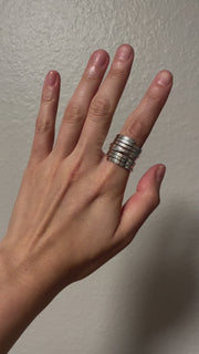 Handmade Sterling Silver rope ring (one long strand of molded sterling silver)